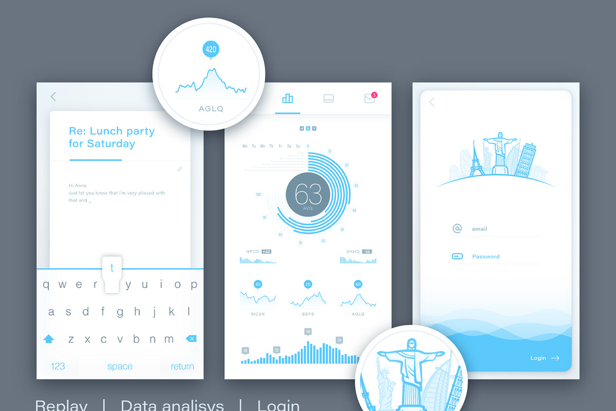 Flat UI Pack 1, an iPhone Mockup by Vectorminator (Photo 10 of 20)
