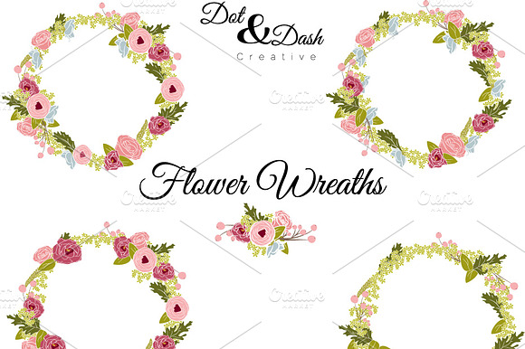 Peony Wreaths - Vector preview 2
