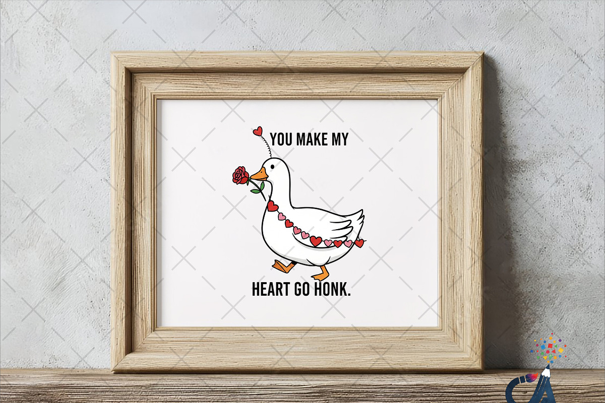 Funny Valentine Goose PNG, an Illustration by Creative Art (Photo 2 of 6)