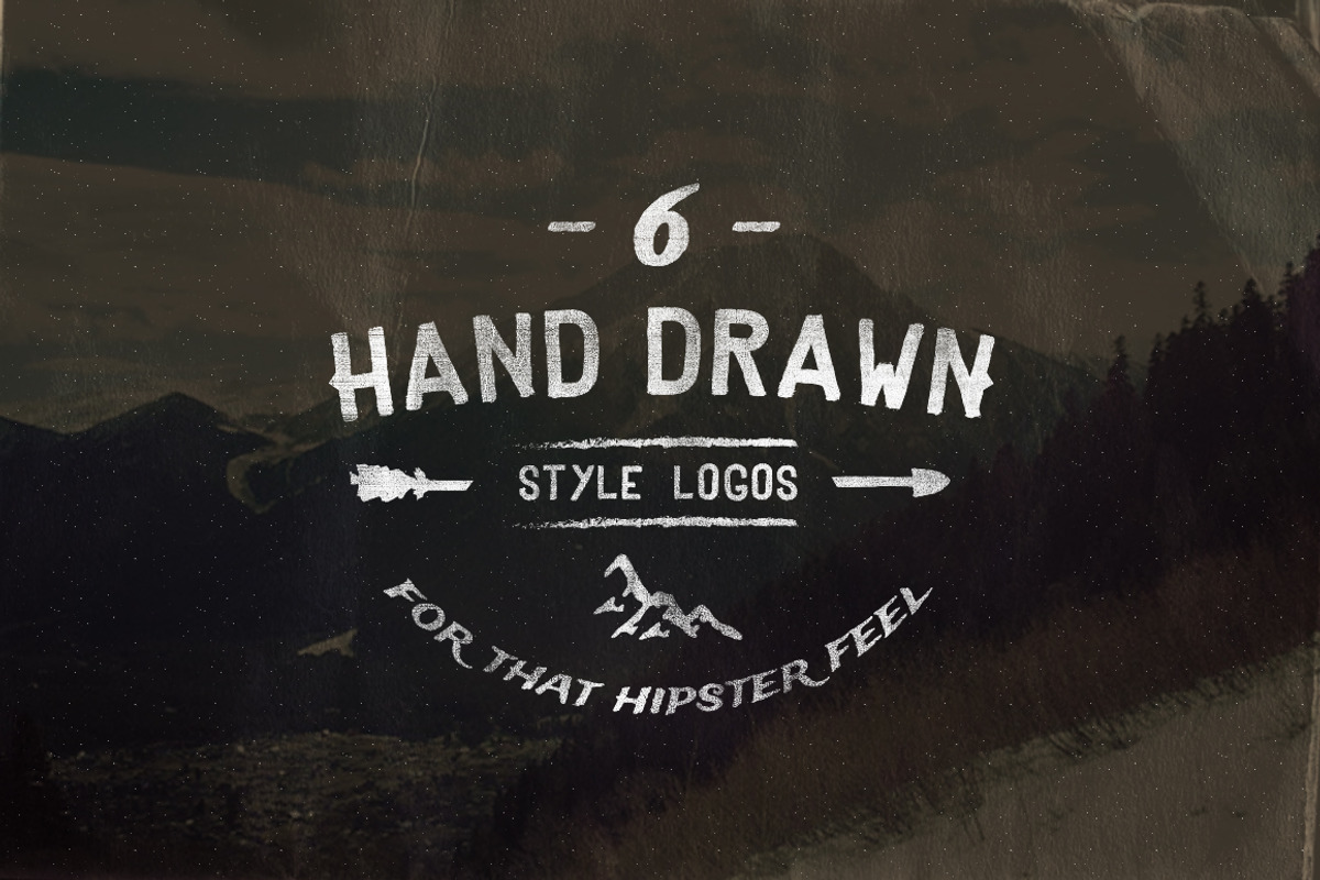Vintage Hand Drawn Style Logos, a Branding & Logo Template by Hustle Supply Co. (Photo 1 of 5)