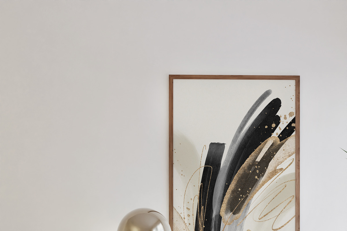 Abstract Black Gold Watercolor Shape, a Texture Graphic by Veris Studio (Photo 2 of 16)