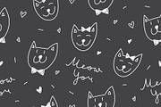Cute cats 4 patterns, a Pattern Graphic by redcollegiya design (Thumbnail 3 of 5)
