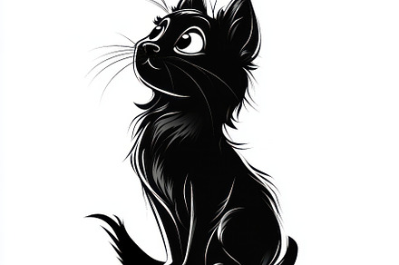 Adorable Black Kitten Sitting Lookin, an Abstract Photo by Pixeness