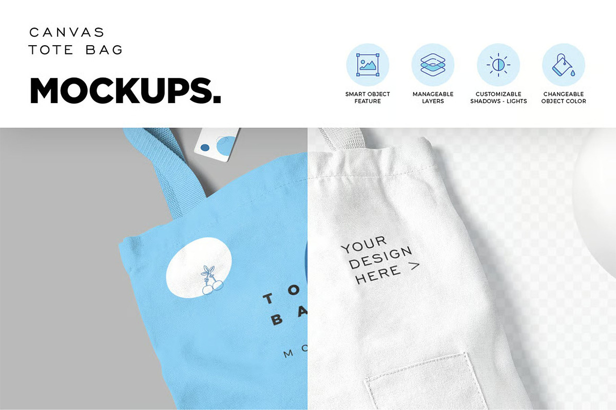Canvas Tote Bag Mockup, a Packaging Mockup by megostudi0 (Photo 5 of 6)