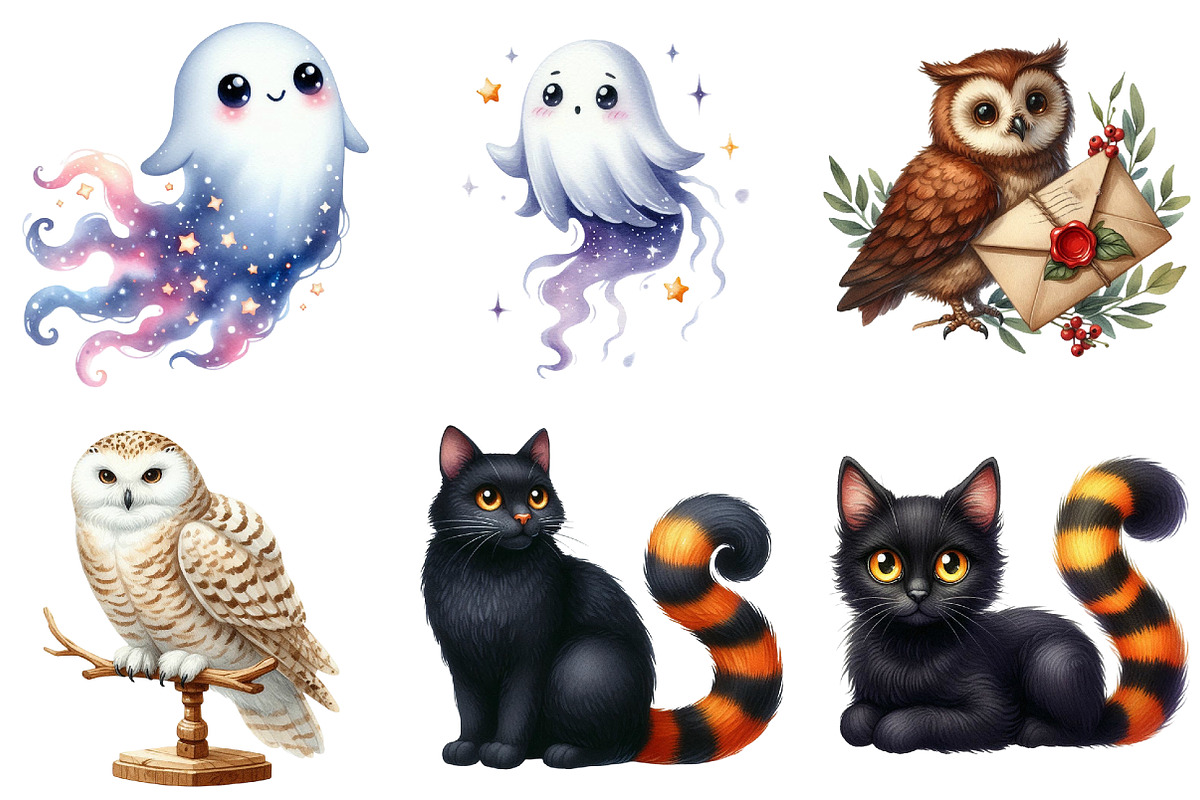 Cute Magic School Watercolor Clipart, an Illustration by Libby Wishes (Photo 2 of 12)