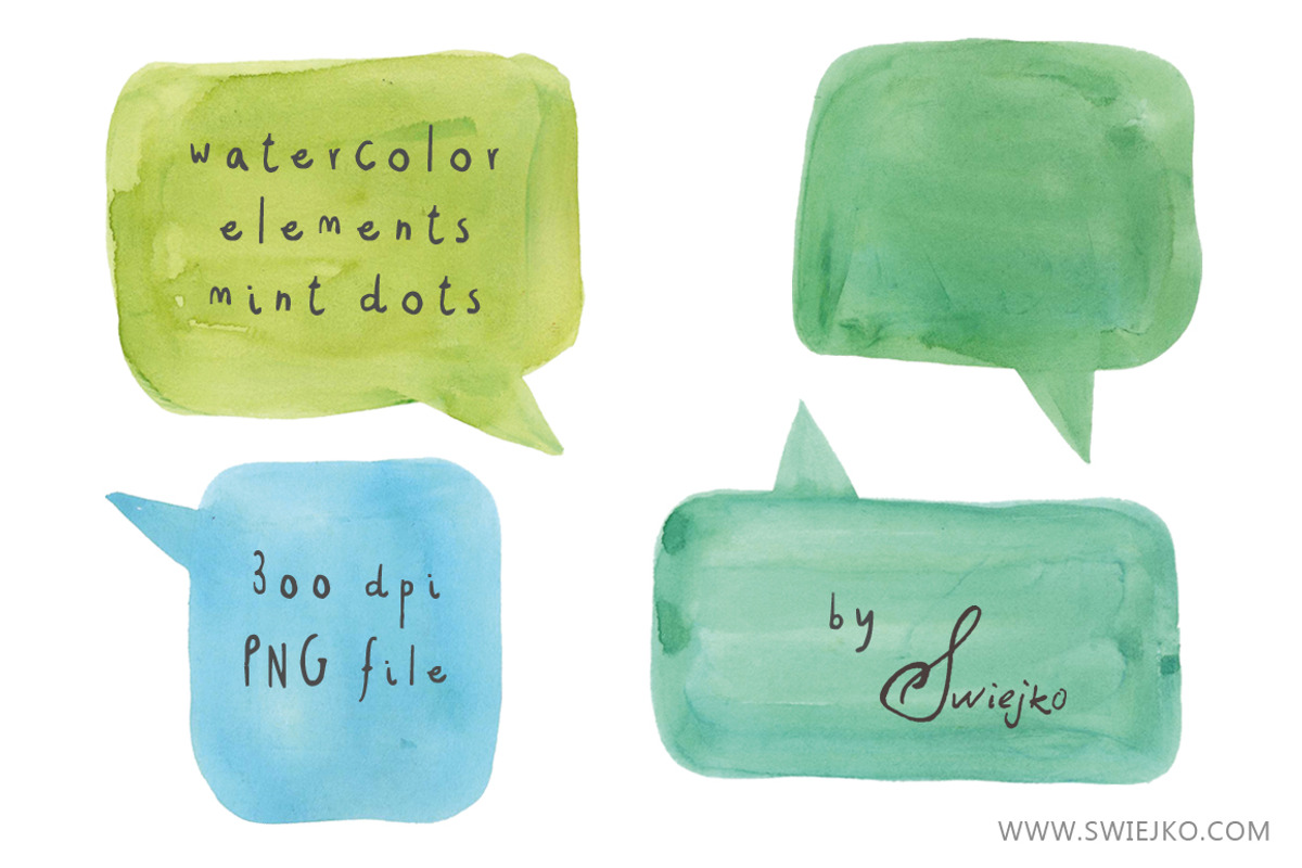 Watercolour Speech Bubbles, an Illustration by swiejko