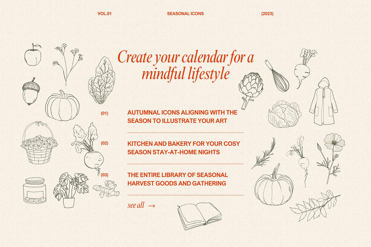 Autumn Icons & Winter Print Studio, a Decorative Illustration by Laras Wonderland (Photo 3 of 11)