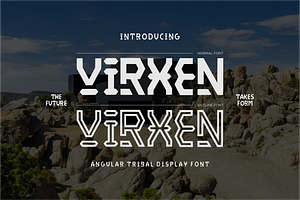 VIRXEN — Angular Tribal Display Font