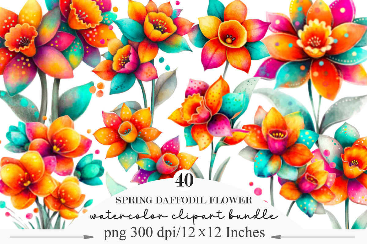Whimsical Spring Daffodil Flower, an Illustration by Designking (Photo 1 of 5)