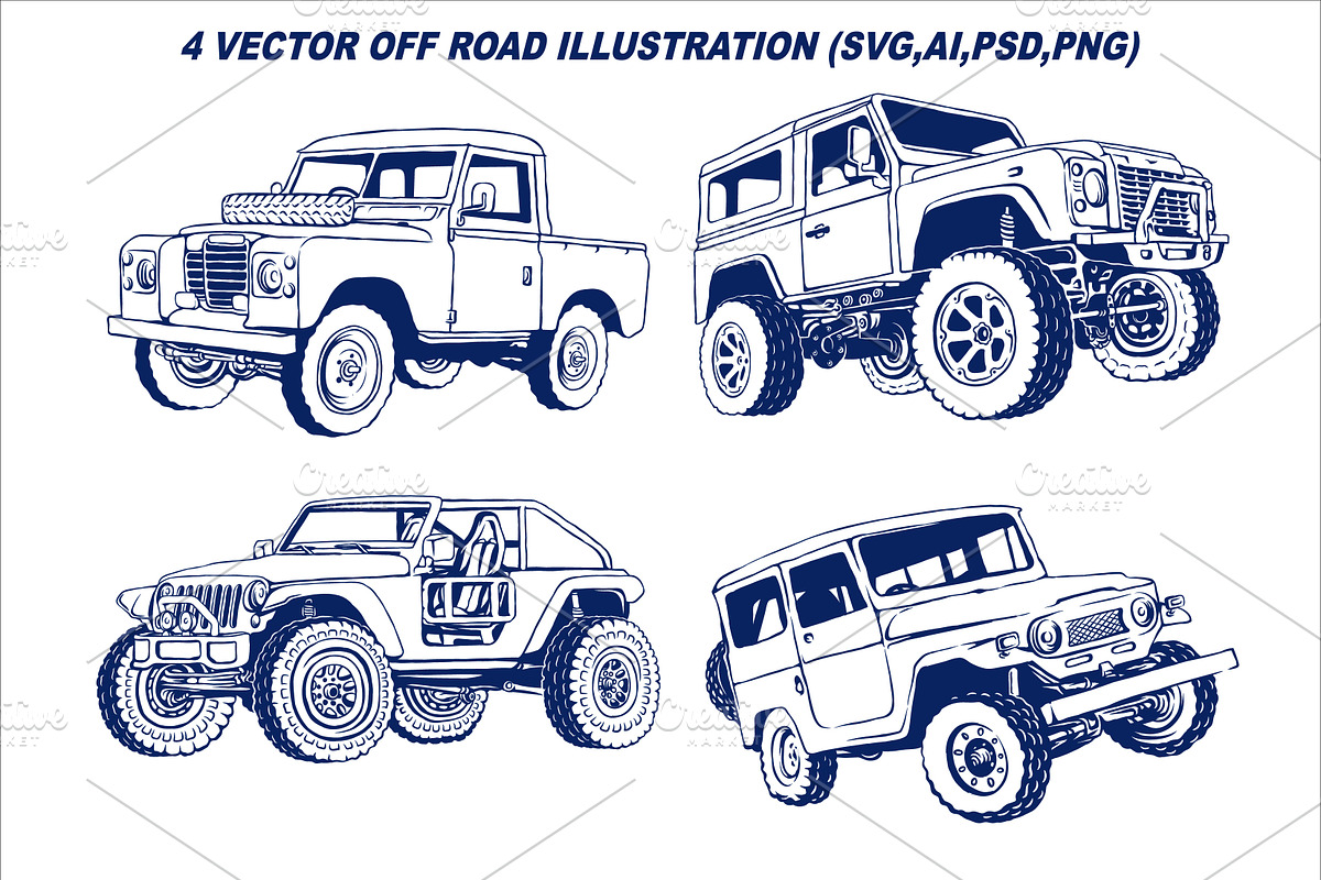 Off Road Car | Vector illustration, an Illustration by Ben studio (Photo 2 of 2)