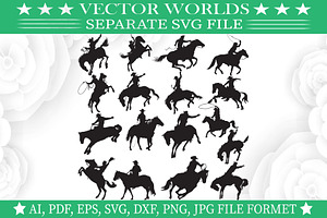 Rodeo Svg, Horse, Cow, Man Svg