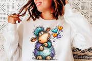 Funny Valentine Sheep Clipart, an Illustration by SinaCreation (Thumbnail 7 of 11)