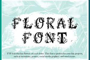 Floral decorative TTF font, a Font by SketchArtStudio
