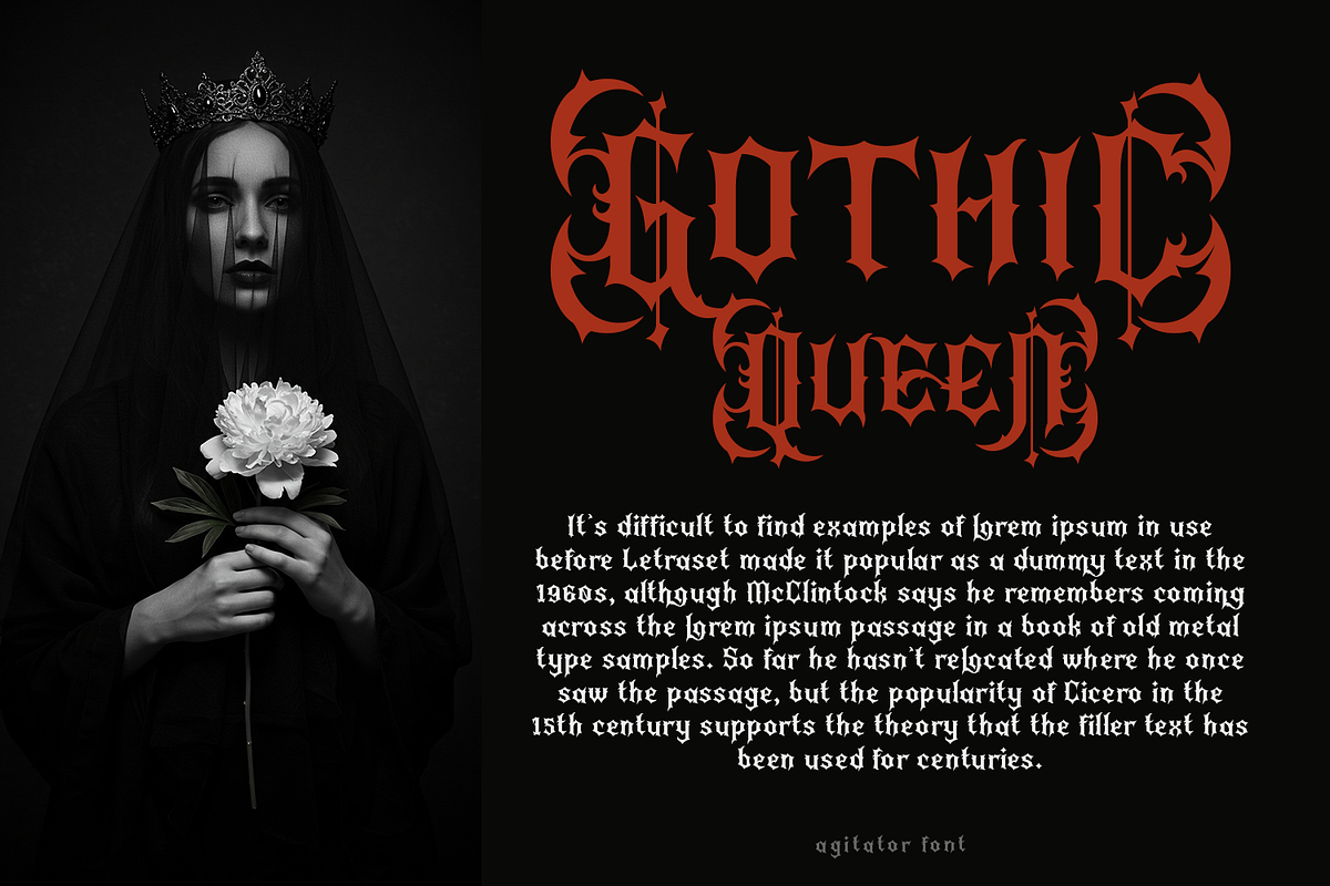 Agitator Blackletter Font, a Blackletter Font by madeDeduk (Photo 8 of 10)