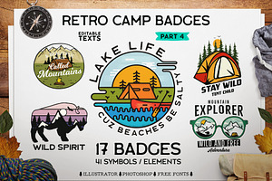 Retro Camp Badges Logos. Part 4