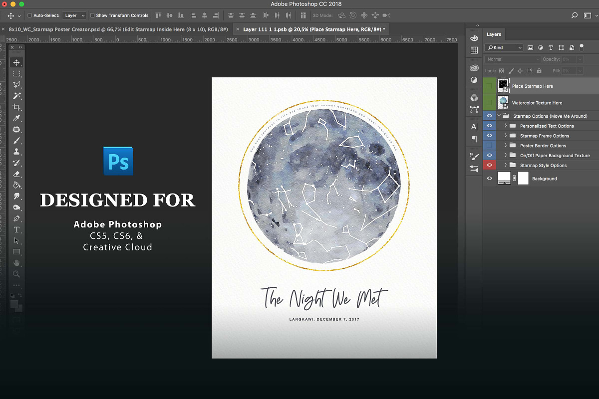 Watercolor Starmap Poster Creator, a Plug-in Add-On by Drifter Studio (Photo 7 of 7)