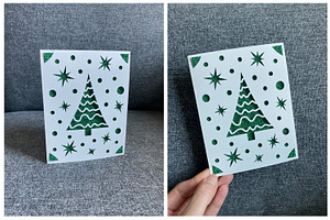 Christmas And New Year Cutting Card