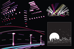 9 Vectors Abstract Urban Landscapes