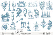 105 line art French Chateau clip art, a Seasonal Illustration by Poppy Lane Studio (Thumbnail 3 of 13)