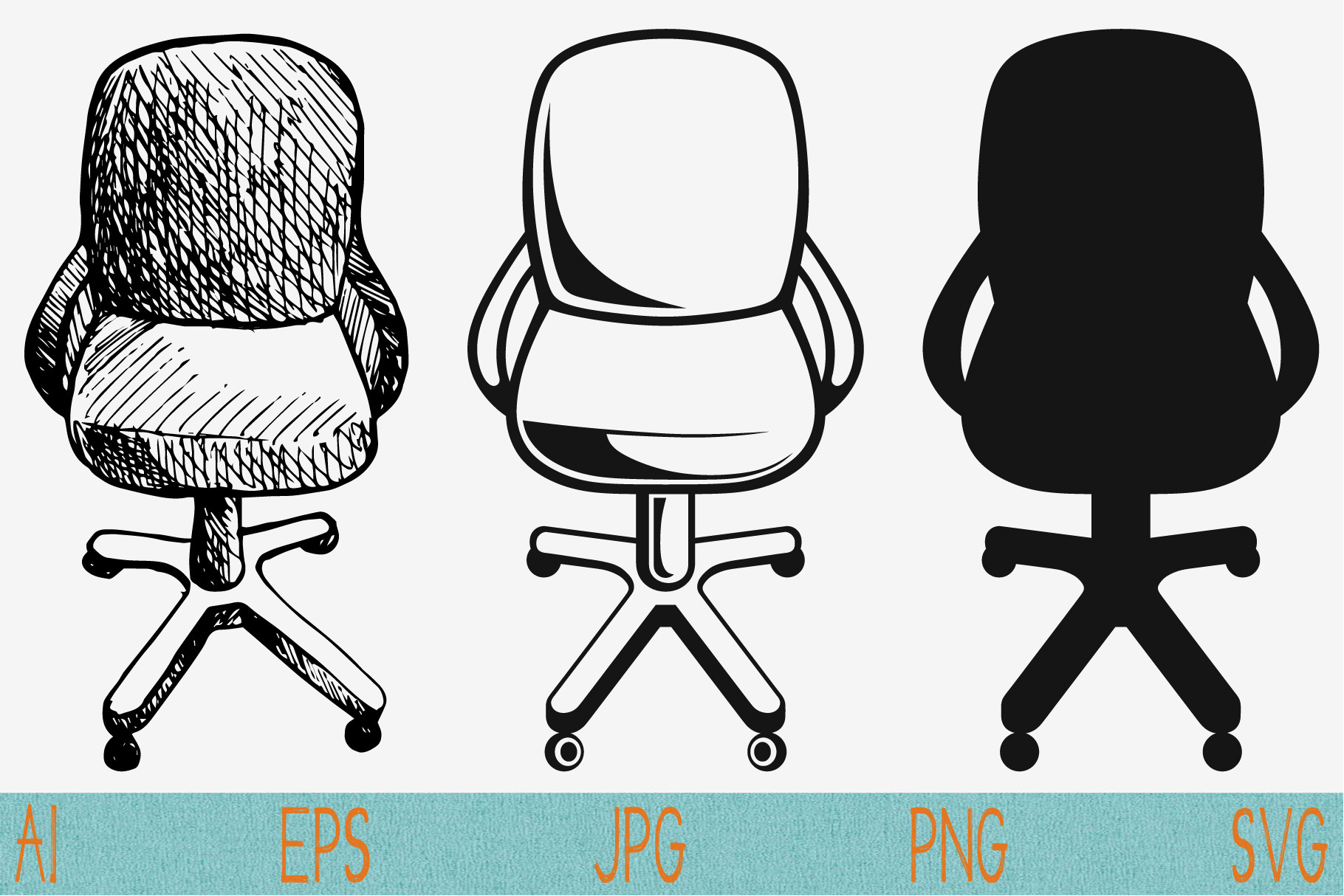 computer chair, set vector svg png, an Icon by FileVectorSVG