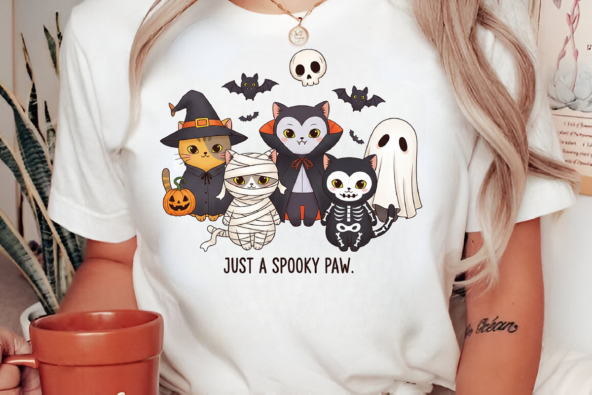 Halloween Cat Just a Spooky Paw Png, an Illustration by Craft Nest (Photo 2 of 6)