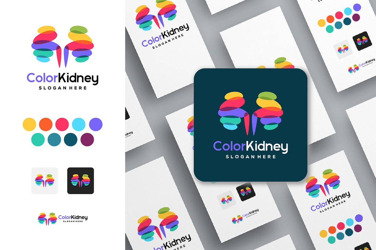 Set of Colorful Kidney Care logo, a Branding & Logo Template by Lucky Creative (Photo 5 of 5)