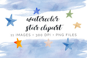 Watercolor Star Clipart