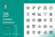 25 Creator Economy Line Icons, an Icon by IconBunny (Thumbnail 1 of 2)