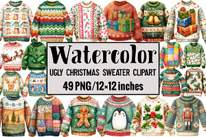 Ugly Christmas Sweater Clipart, an Illustration by Design Market