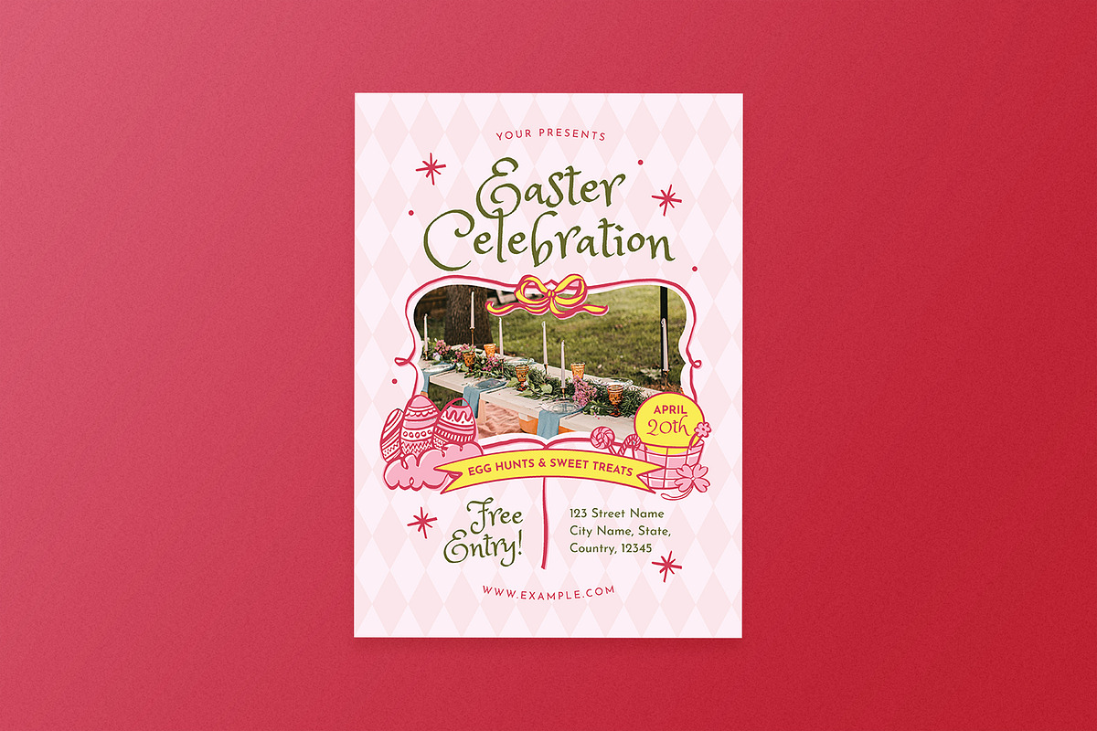 Playful Easter Celebration Flyer, a Flyer Template by Aiyari Graphic (Photo 1 of 3)