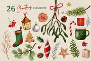 Christmas Vibrant Watercolor Set, an Object Illustration by Cyrografik Shop (Thumbnail 2 of 8)