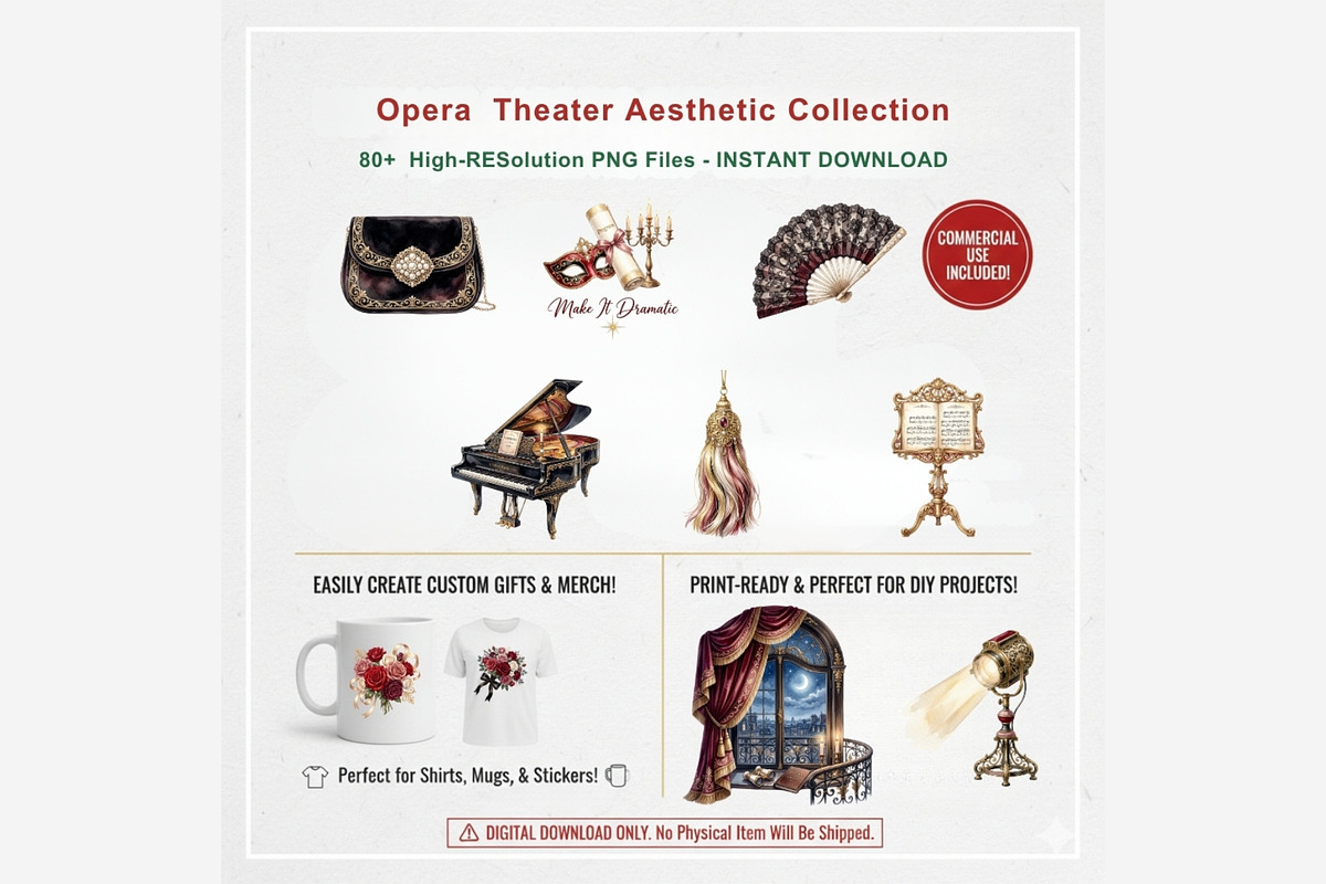 Watercolor Opera Theater Bundle, a Person Illustration by Tanya Kart (Photo 2 of 13)
