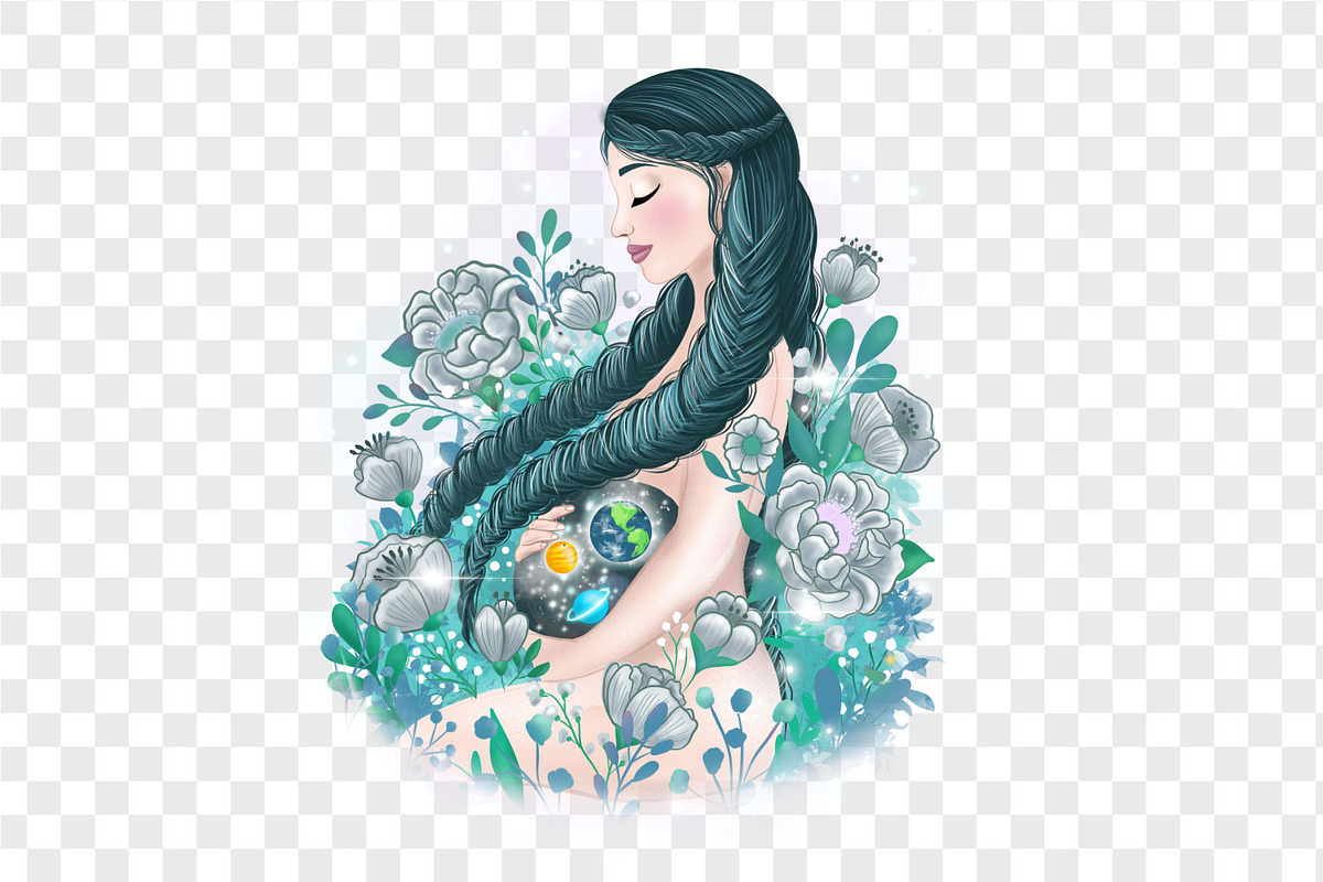 Yoga meditation woman spiritual set, an Illustration by PatapovaVika (Photo 4 of 9)