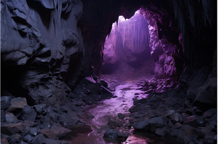 Vast Purple cave rock curve, a Nature Photo by Ylivdesign