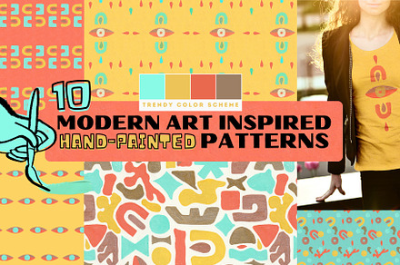 10 ModernArt Organic Shapes PATTERNS