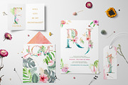 Tropical Watercolor Alphabet Letter, a Decorative Illustration by Cacacolors Clipart (Thumbnail 5 of 6)