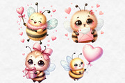 Whimsical Bee Mine Valentine Clipart, an Illustration by Designworld (Thumbnail 5 of 6)