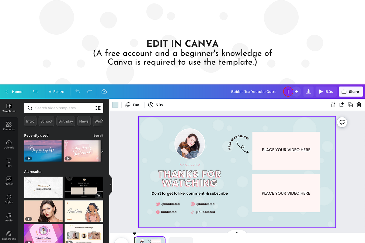 Pastel YouTube Branding Kit Canva, a Social Media Template by ltsdesigns (Photo 5 of 5)