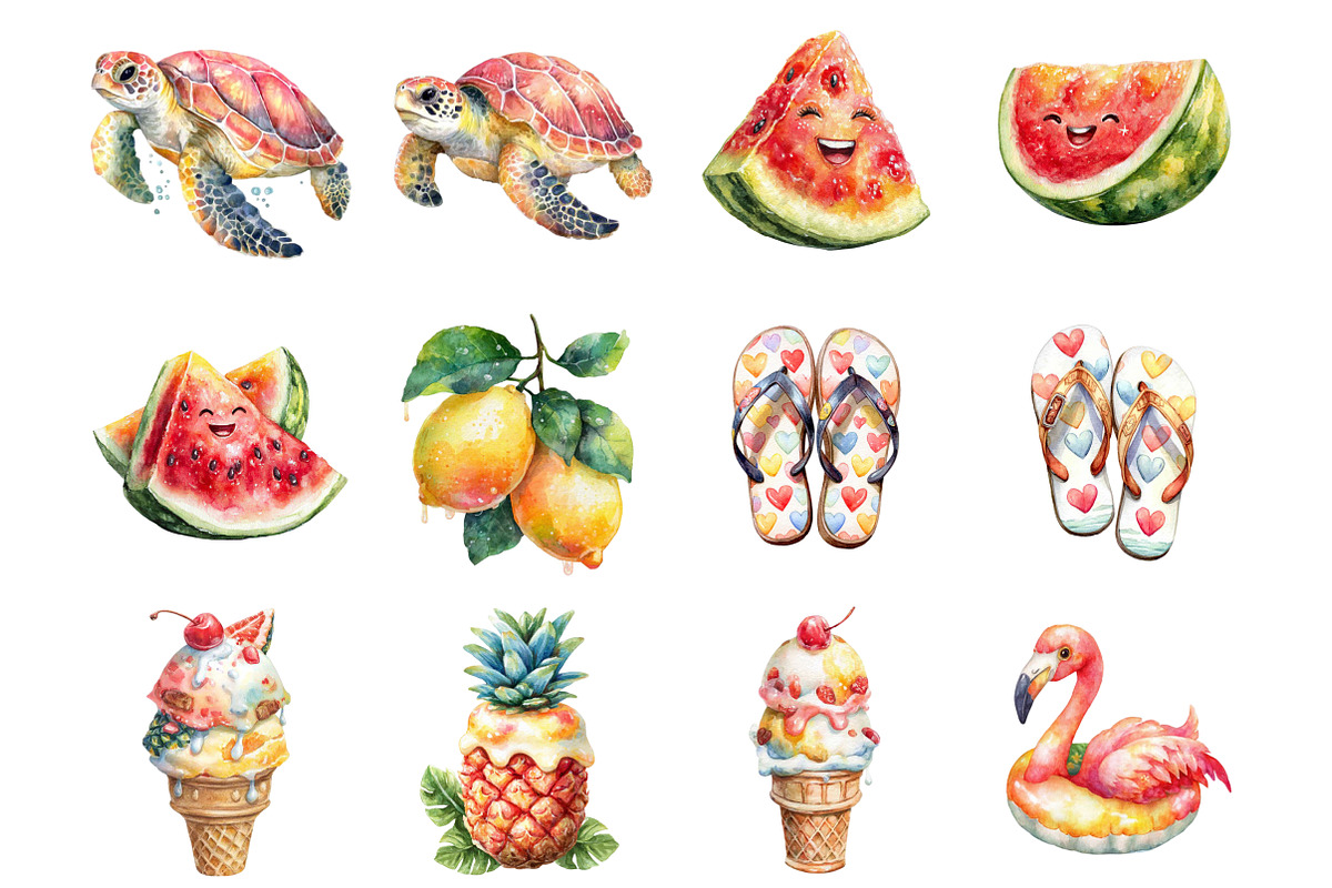 Cute Summer Clipart, a Graphic by CitraGraphics (Photo 3 of 5)