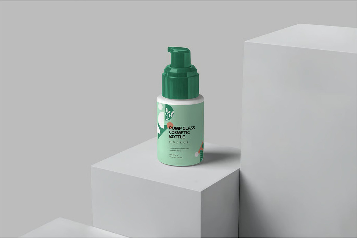 Glass Airless Pump Bottle Mockups, a Product Mockup by megostudi0 (Photo 2 of 7)