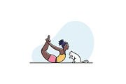 Yoga practice & cat illustration set, a Healthcare Illustration by tetiana.svirska (Thumbnail 4 of 17)