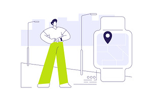 Smartwatch navigation abstract, a Technology Illustration by Visual Generation