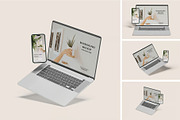 Macbook Pro iPhone 14 Pro Max Mockup, a Mac Mockup by zpackcreative (Thumbnail 1 of 6)