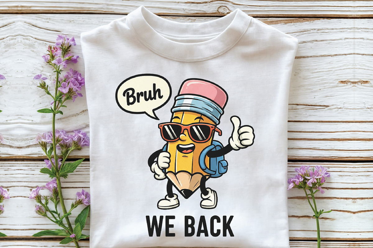 Bruh We Back to School PNG, an Illustration by CraftArtStudio (Photo 2 of 4)