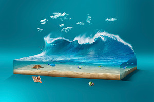 sea waves or surf isolated design