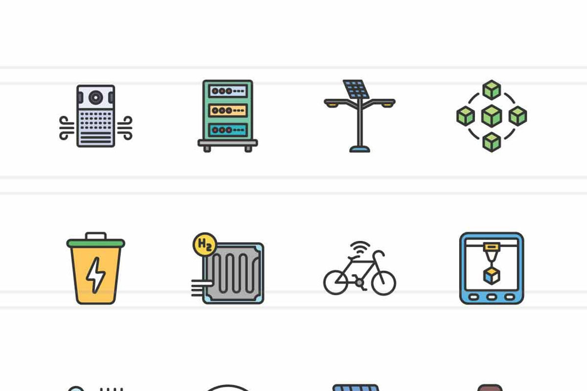 Eco-Tech Filled Line Icons, an Icon by IconBunny (Photo 2 of 2)