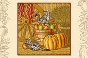 Retro Barn With Harvest, a Food Illustration by Retro Graphics (Thumbnail 1 of 2)
