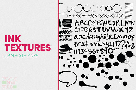 Handmade Ink Textures, a Shape Add-On by Creative Moxie Studio
