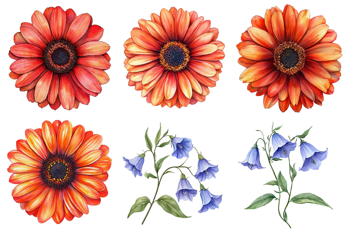 Watercolor Wildflower Clipart Bundle, a Seasonal Illustration by CitraGraphics (Photo 6 of 10)