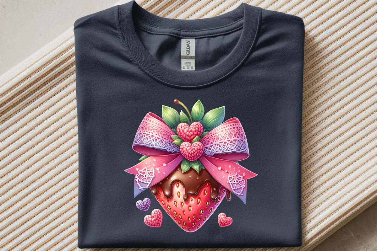 Crochet Valentine Strawberry Bow PNG, an Illustration by SinaCreation (Photo 9 of 11)